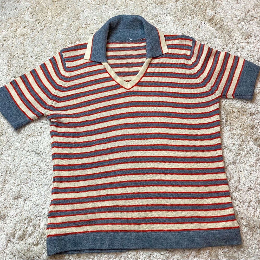 LAST CHANCE ** BOGO Free** Vintage Knit Striped Polo
